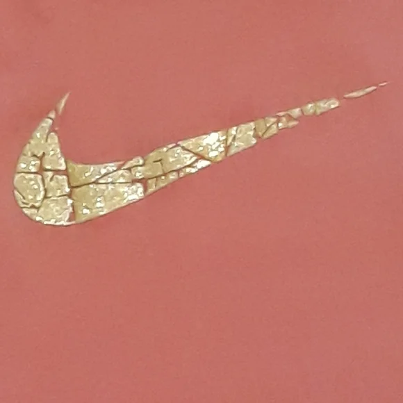 The Nike Tee Dri Fit Tank Top Red with Gold Glitter Swoop - Size Small - Picture 7 of 10